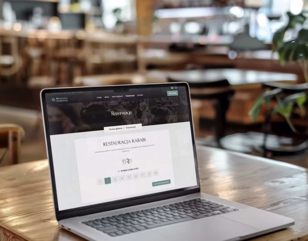 Laptop przedstawiający wybór liczby gości